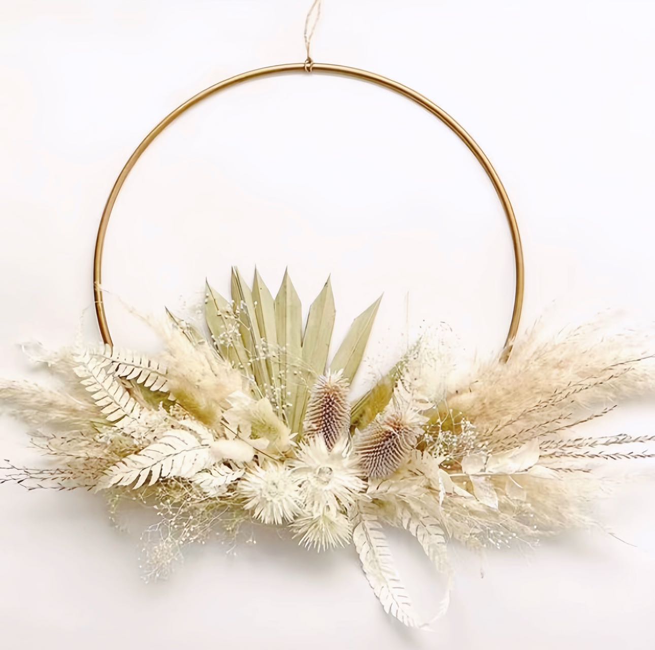 Flower Wreath | Dried Preserved flowers with hoop | Home Decor | Door Decor | Holiday Gift