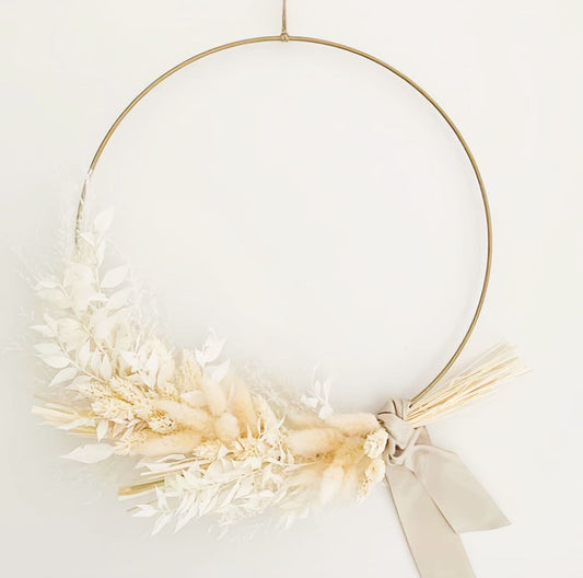 Flower Wreath | Dried Preserved flowers with hoop | Home Decor | Door Decor | Holiday Gift