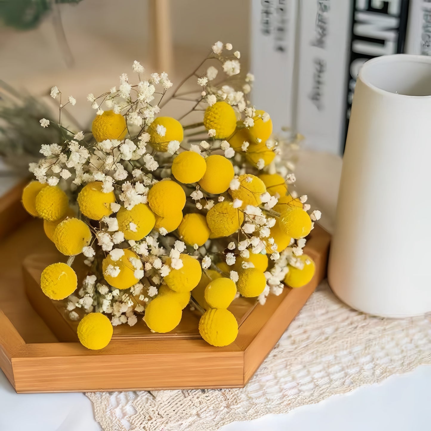 Dried Yellow Billy Button Balls | Dried Yellow Craspedia Globosa | Wedding | Home Decor | Flower Arrangement